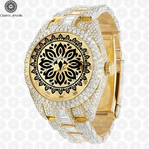 Charm_Jewells Luxury Gold <b>Watch</b> 38mm Round Dial Analog Quartz Movement Diamond Encrusted Unisex Fashion Jewelry - Product Image 4