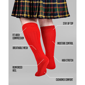 Top Designed Custom Handmade Kilt Hose <b>Socks</b> for Men Scottish Wool Blend Long Length <b>Soft</b> Breathable Comfortable Fabric Supply - Product Image 5