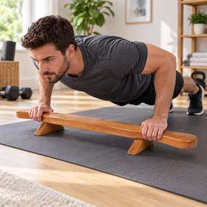 Poutre d'équilibre en bois massif, banc d'entraînement, équipement de fitness pour la gym et la maison, entraîneur d'équilibre - Product Image 2