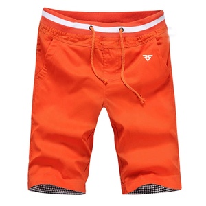 Nueva tendencia naranja 100% algodón pantalones cortos de verano hombres Casual cómodo pantalones cortos cintura elástica pantalones cortos para hombres - Product Image 1