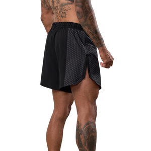 Pantalones Cortos Deportivos para Hombre, Negros, con Paneles de Malla, Dobladillo Dividido, Ropa Deportiva Ligera para Gimnasio, Running y Entrenamiento - Product Image 6
