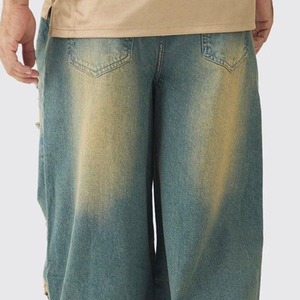 Pantalones Vaqueros de Mezclilla para Hombre, Estilo Hip Hop, Vintage, Lavados, Rectos, Transpirables, Ligeros, Desgastados, Personalizados por el Fabricante OEM 2026 - Product Image 6