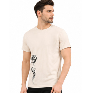 T-shirt en coton pour homme, tissu respirant de haute qualité, logo personnalisé, col rond, fournisseur de vêtements OEM ODM, t-shirt en coton premium pour homme - Product Image 5