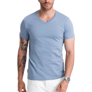 Camisetas Personalizadas de Alta Calidad de Secado Rápido con Cuello en V para Hombre, Camisetas Blancas de Algodón Pima con Logotipo Estampado - Product Image 5