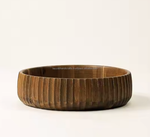 Acacia Wood Serving <b>Bowl</b> Hot Selling New Party Modern Restaurants Serving <b>Plates</b> <b>Wooden</b> <b>Bowl</b> Set <b>Wooden</b> <b>Bowl</b> - Product Image 6