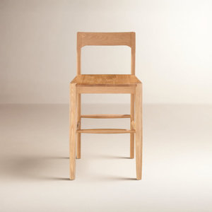 Tabouret de bar en bois de caoutchouc à bas prix |   Tabouret de comptoir en bois massif OEM - Product Image 1