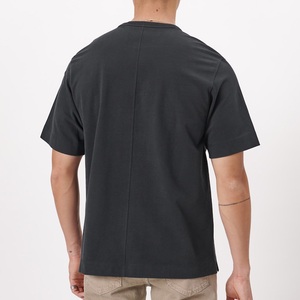 Men's <b>Black</b> Regular Fit Cotton <b>T</b>-<b>Shirt</b> O-Neck Short Sleeve Casual Solid Color Jersey Knit <b>Plain</b> Dyed Style - Product Image 3