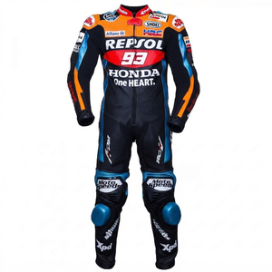 Traje de Carreras MotoCP de Marc Marquez, Traje de Cuero Premium de Una Pieza para Pista con Deslizadores, Mono/Traje OEM con Protección CE - Product Image 1
