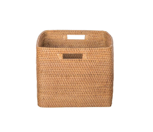 Artex HaiNam <b>Square</b> Natural Rattan Storage <b>Basket</b> With Handles Rustic Multi-Purpose Organizer - Product Image 3