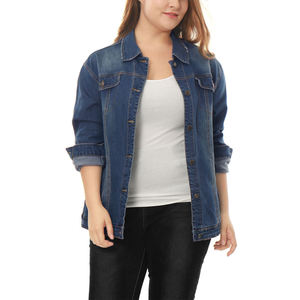 Women's <b>Denim</b> Trucker <b>Jacket</b> Classic Casual Button Up Jean Coat Streetwear Fashion <b>Custom</b> Manufacturer - Product Image 1