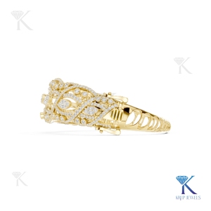 Vintage Filigree Lab Grown Diamond Vine <b>Bangle</b> Marquise 14K 18K <b>Solid</b> <b>Gold</b> Fine Unisex Luxury Jewelry Gift Manufacturer - Product Image 3