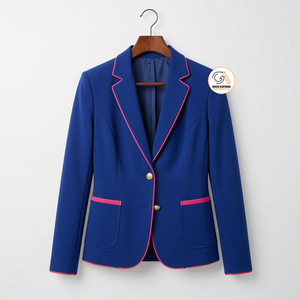 Blazer Jack Jill pour femme, bleu clair, veste cintrée élégante, tenue de bureau formelle, coupe classique, polyester et coton, anti-plis - Product Image 1