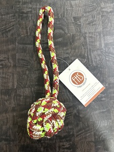 FTS International <b>Dog</b> Chew Toy Nylon Rope Knotted <b>Ball</b> Geometric Pattern Durable Indoor Use Medium Size for <b>Dogs</b> - Product Image 2