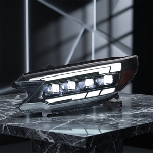 Conjunto de Faros Delanteros con Intermitentes Secuenciales para Honda <span class=keywords><strong>CRV</strong></span> 2012-<span class=keywords><strong>2014</strong></span> con LED de Alta Luminosidad y Carcasa Negra Brillante - Product Image 1