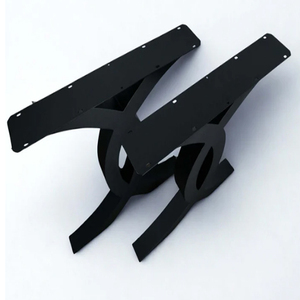 Farmhouse X-Shaped <b>Bench</b> Coffee Table Legs 1 Pair Metal Black Table Legs - Product Image 3