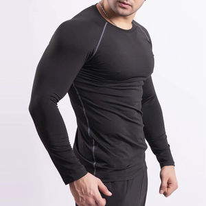 High Quality Design Fitness Quick Dry Compression T-shirt for <b>Men</b> Outdoor Training Running Gym Flatlock Seam Compression T-Shirt - Product Image 1