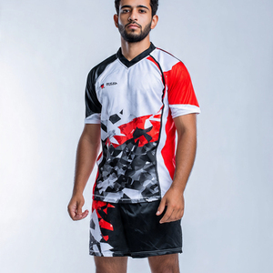 ชุดยูนิฟอร์มรักบี้ฟุตบอลแขนสั้นคอวีพิมพ์ลายผ้าโพลีเอสเตอร์ 100% เสื้อฟุตบอลแบบซับลิเมชั่นสั่งทำพิเศษ ชุดยูนิฟอร์มรักบี้ฟุตบอล - Product Image 4