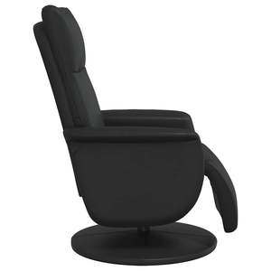 Fauteuil inclinable en similicuir noir avec repose-pieds - Product Image 5