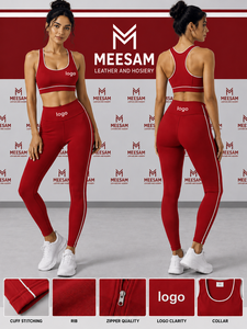 Ensemble de yoga 2 pièces en Spandex et Nylon respirant, ensemble de yoga 3 pièces en Spandex et Nylon, ensemble de yoga écologique en Spandex taille mi-haute - Product Image 5