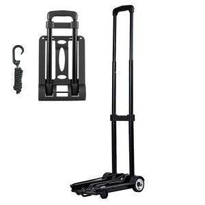 Carrello Pieghevole a 2 Ruote con Capacità di Carico di 50 kg, Carrello per Bagagli con Corda Elastica, Struttura Piattaforma Multiuso - Product Image 1