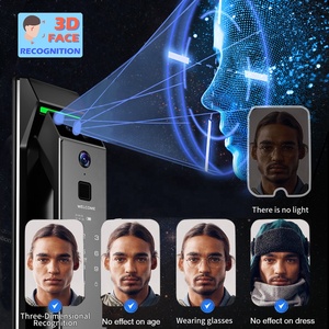 Tuya App Smart Life 3D Face Recognition Video <strong>Intercom</strong> <strong>Door</strong> Lock With Fingerprint Password Key App Digital Smart Lock With Wifi - Product Image 2