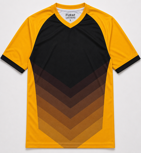 Impression par transfert thermique DTF, vêtements de football en polyester et coton, respirants, col en V, manches courtes, imprimés par sublimation - Product Image 3