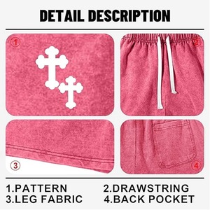 Pantalones Cortos Deportivos Casuales de Cintura Media para Hombre, Estilo Urbano, Diseño Sólido, Tejido de Malla Transpirable, 100% Algodón, Cintura Elástica - Product Image 3