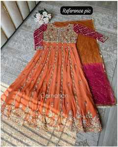 Islamic Women's Casual Chiffon Two-Piece Suit Pakistani Salwar Kameez Boutique Modest Dress Style Eco-Friendly Four Season 73800 - Product Image 2