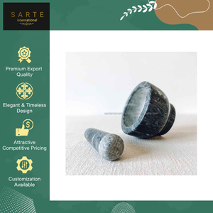 Suministro al por mayor de especias y hierbas ecológicas, juego de mortero y pilón de mármol artesanal de alta calidad, a prueba de fugas y apto para lavavajillas. - Product Image 6