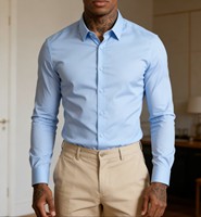 Chemise Homme Unie Slim à Revers Manches Longues en Viscose/Coton Écologique et Infroissable pour Tenues Décontractées, Professionnelles, Mariages et Rendez-vous