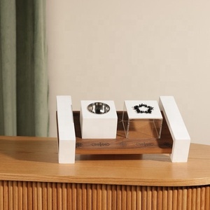 Juego de Incienso de Madera, Quemador de Oud con Tapa, Caja de Almacenamiento de Incienso y Pinzas, Decoración del Hogar, Juego de Mabkhara Contemporáneo - Product Image 3