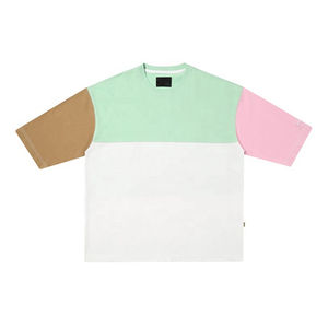 T-shirt surdimensionné personnalisé pour homme, 100 % coton, blocs de couleur, style streetwear, collection 2026, fabricant de vêtements OEM sous marque privée - Product Image 1