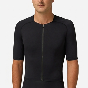 Men's Black <b>Cycling</b> Jersey With Zip Front And Matching <b>Shorts</b> Set - Product Image 2