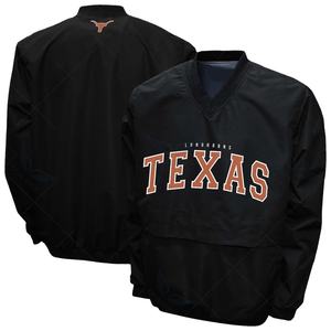 Université du Texas Longhorns léger col en V pull veste meilleure qualité personnalisation vent coquille noir toile tissu - Product Image 1