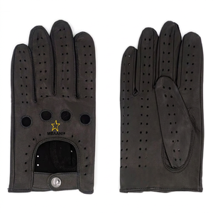 Gants d'hiver en cuir noir MBAANI compatibles avec les écrans tactiles, pour homme, avec imprimé étoile et équipement de cyclisme - Product Image 6