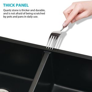 Évier de cuisine double à encastrer de 32 po de long x 18 po de large avec panier égouttoir - Product Image 4