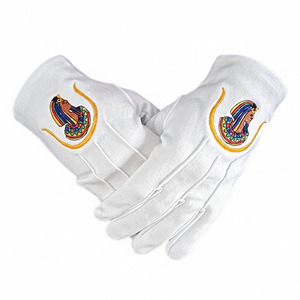 Gants en coton personnalisés avec logo brodé sur mesure, collection Treasures Unlimited, pour la franc-maçonnerie - Product Image 2