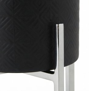 Grand pot de fleurs avec support en acier noir thermolaqué, décoration de jardin, accessoires d'extérieur, balcon - Product Image 4