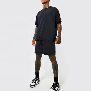 Survêtements courts personnalisés pour hommes, ensemble t-shirt et short en nylon surdimensionné, ensemble short de sport pour hommes, survêtements coupe-vent - Product Image 5