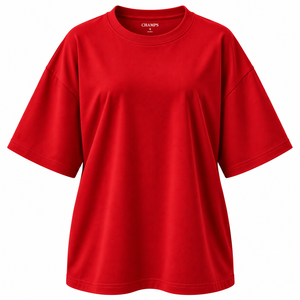 T-shirt oversize personnalisé pour femme avec logo, en coton épais, manches courtes, coupe décontractée, épaules tombantes, couleur unie - Product Image 3