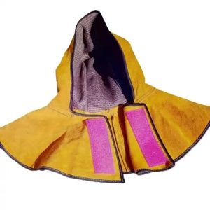 Casque de soudage personnalisé OEM en cuir de vachette respirant, ignifuge, avec fermeture auto-agrippante pour soudeurs - Product Image 1