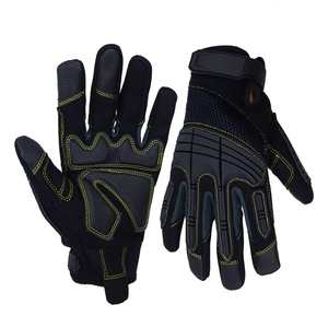Impact Resistant Cut Resistant Work <b>Gloves</b> Cotton TPR Rubber Leather Impact Protective <b>Gloves</b> Heavy Duty <b>Gloves</b> - Product Image 1