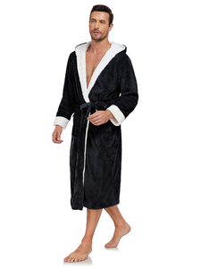 Bata de Invierno con Capucha para Hombre, Talla Grande, Suave, Cálida, Informal, para Playa o Baño - Product Image 6