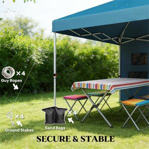 Gazebo Pop-Up Blu Mare e Pergola Parasole - Product Image 3