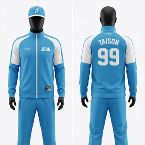 Custom Baseball Training Suit Men's Athletic Tracksuit <b>Jacket</b> Pants Performance Sportswear OEM Private Label Wholesale - Product Image 2