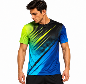 Custom Athletic Sports T Shirt for <b>Men</b> Quick Dry Breathable Lightweight Round Neck <b>Top</b> Gym <b>Running</b> Training Wear OEM - Product Image 2