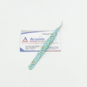 Pince à épiler professionnelle en acier inoxydable de haute qualité, à pointe pointue à 45 degrés, avec revêtement papier, logo personnalisé, pour faux cils - Product Image 3