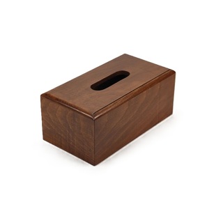 Caja de Madera para Pañuelos Rectangular con Acabado Natural Estilo Japandi, Almacenamiento Conveniente para Artículos de Oficina y Decoración del Escritorio - Product Image 6