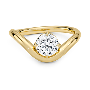 Bague de fiançailles moderne asymétrique avec diamant solitaire - Product Image 1