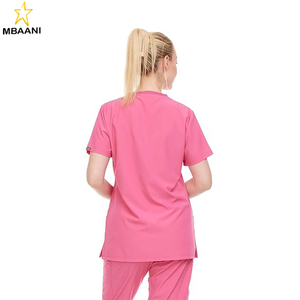 ชุดสครับแพทย์คอวีสำหรับผู้หญิง ผ้าสเตรช 4 ทิศทาง - นุ่ม ระบายอากาศได้ดี และทรงพอดีตัวแบบมืออาชีพ - Product Image 5